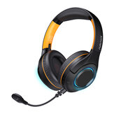 AirAux AA-ER6 Bluetooth V5.2 Wireless-Kopfhörer mit 40-mm-Dynamic-Driver-Bass-Effekt-RGB-Licht-Headset und abnehmbarem Mikrofon