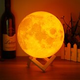 20 cm 3D Magische zweifarbige Mond-Tischlampe mit Luna LED-Nachtlicht, USB-Ladung, Berührungssensor-Geschenk