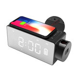 Mrosaa bluetooth Speaker Clock Home Alarm Projector Clock with Wireless Charging