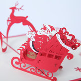 Kerstman Kerstman en het Rendier 3D Pop-up wenskaart De Groetkaart van de Giften van Kerstmis 