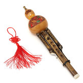 Natural Bamboo Chinese Hulusi Gourd Cucurbit Flute Bb Tone Yunnan Ethnic Music Instrument