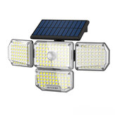 BlitzWolf® BW-OLT6 4 Luces Solares para Pared con Salida de Luz en 4 Lados, 4 Cabezas Rotativas, Sensor PIR Sensible, 3 Modos de Trabajo e Impermeabilidad IP65