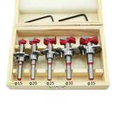 Drillpro 5 pièces Forstner jeu de forets 15 20 25 30 35mm coupe-tarière à bois clé hexagonale scie cloche pour outils électriques