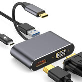 Adaptateur de concentrateur USB-C Bakeey 4 en 1 avec chargement 60W Type-C PD / USB 3.0 / 4K HD affichage de sortie vidéo / VGA