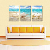 Miico pintado a mano tres pinturas decorativas combinadas Playa Shell arte de la pared para la decoración del hogar 