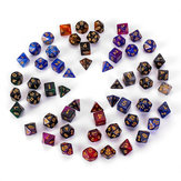 7 Buah Dadu Polihedral Galaxy untuk Permainan Dungeons Dragons D20 D12 D10 D8 D6 D4 +Tas