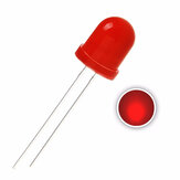 50pcs 10mm 2Pin 620-625nm Red Diffused Round Through Hole 2V 20mA DIP LED Diodo Componente electrónico
