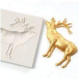 DIY Christmas Elk Shape Fondant Silicone Mold Cookies Chocolate Mould Party Kitchen Baking Decorating Tools Soap Candle Molds