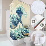 Wasserdichter Duschvorhang mit Haken Japanisches Gemälde Große Welle vor Kanagawa