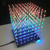 DIY 3D Light Cube Kit 8x8x8-es LED Beépített MP3-zene spektrum 3W-os erősítővel