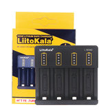 LiitoKala 16340 Batterijlader 3.6V/3.7V/4.2V 4 Sleuven USB Lithium-ion Batterijlader
