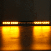 شريط ضوء طوارئ بقوة 24 وات وطول 27 بوصة من نوع LED تومض في اللونين الأصفر والأبيض بمفتاح للسيارات والشاحنات 12 فولت