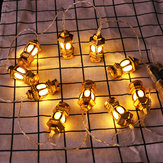 休日のクリスマスの屋内家の装飾のための1.65Mの金の石油ランプ電池式10LED妖精のひもライト