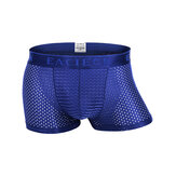 Mens Mesh Breathable Underwear Casual Ice Silk Thin Solid Color Boxers