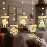 USB Romantik 3D Asılı Noel LED Perde Işığı DC5V 8 Mod Uzaktan Kumandalı Ev Dekorasyonu Noel Süsleri Tasfiye Noel Işıkları