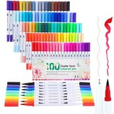 48/60/80/100 canetas coloridas com duas pontas para desenho, pintura e marcadores à base de água. Materiais artísticos escolares.