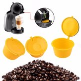 Set mit 3 bunten nachfüllbaren Kaffeekapseln mit Löffel und Pinsel für die Nescafe Dolce Gusto Kaffeemaschine