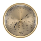 Termômetro de parede suspenso de ouro 3 EM 1: barômetro, pressão, higrômetro