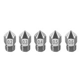 TWO TREES® 5PCS Nozzle 0.2mm/0.3mm/0.4mm/0.5mm/0.6mm M6 Thread Stainless Steel for 1.75mm Filament 3D Printer