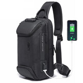 Bolso de hombro antirrobo BANGE con cerradura TSA, impermeable, con carga USB, bolso de mano para hombres para viajes y almacenamiento