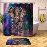 象バスルームセット 防カビシャワーカーテン ノンスリップラグ トイレシートカバー バスマット カーペット バスルームの装飾