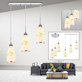 Lampe suspendue au plafond moderne vintage à 3 têtes avec abat-jour en verre