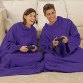 180cm Soft couvertures molletonnées avec manches confortables enveloppement chaud tissu de peluche de voyage chaud 