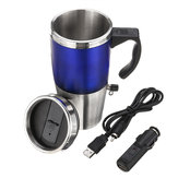 12V 15oz Electric Car Heated Stainless Steel Tumbler Insulated Mug Travel Cup