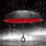 مظلة مبتكرة عكسية ذات طبقتين للطي ، مقاومة للرياح ، واقية من المطر للسيارات