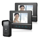 ENNIO 7 Inch Wired Video Doorbell Intercom Kit 1-camera 2-monitor Night Vision Doorbell