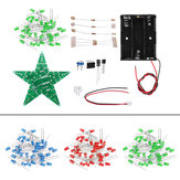 Barkácsolás Piros / Zöld / Kék fényű LED vaku készlet akkumulátor dobozával Pentagram Light Star Light Kit