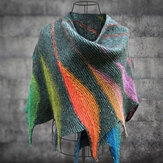 Casual Knitted Color-Block Scarves & Shawls