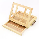Caballete de mesa con cajón de madera de pino, soporte para pintura de artista, manualidades y bocetos, resistente tabla de dibujo