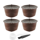 4Pcs/Set 50-100ml Refillable Coffee Capsule Cup Reusable Coffee Pods w/ Coffee Spoon Brush for Nescafe Dolce Gusto Brewer 