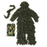 Roupa de camuflagem Ghillie 3D para caça e camping na floresta, incluindo 5 peças de roupa