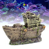 Aquarium Ornament Wreck Visbak Grot Zeilboot Gezonken Schip Vernietiger Decoraties