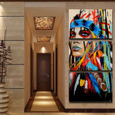 3-delige set Indiase vrouw Canvas schilderijen Print Afbeelding Moderne Kunst Wand thuis