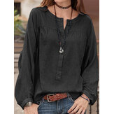 Γυναικεία αέρινη μακρυμάνικη μπλούζα από βαμβάκι για το φθινόπωρο