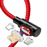 Marjay 3A Type C Micro USB mágneses LED jelzőfény gyorstöltő adatkábel Huawei P30 Pro Mate 20X Mate 30 Mi9 9Pro S10  Note10 készülékhez