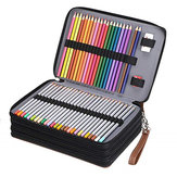 Étui à crayons à 200 trous en cuir PU Penal Pen Boîte de grande cartouche à 4 couches Boîte à crayons grande kit de papeterie scolaire fournitures d'art et de peinture Non inclus Les stylos.