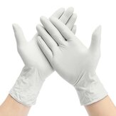 100 cái găng tay latex nhựa nitrile màu trắng dùng một lần chống nước an toàn cho việc nấu nướng và chuẩn bị thức ăn