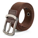 Cinturón táctico ZANLURE de 130 cm para hombres con hebilla de pasador, tejido de lona, cinturón de ocio para estudiantes