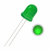 50 قطعة ديود LED قطرها 10 مم إشعاع خضراء عبر ثقب ثنائي الأقطاب 3 فولت 20 مللي أمبير إلكترونيات