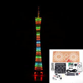 DIY Bluetooth 32 Camadas Colorful Canton Tower LED Piscando Cube Spectrum Music Kit Eletrônico