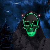 Máscara de caveira de LED para Halloween, noite de carnaval, fantasia de cosplay