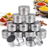 12Pcs/Set Magnetic Spice Tins Round Spice Container Spice Storage Boxes Magnetic Spice Jars for Kitchen Storage Container