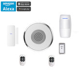 Smart Tuya WiFi Gateway Système d’alarme Alexa Google Page d’accueil Sécurité du domicile Porte Capteur de fenêtre de porte PIR Bouton Émetteur porte porte-clé
