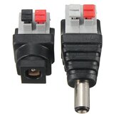 LUSTREON mannelijke en vrouwelijke connectoren DC 5,5*2,1 mm voedingsadapter stekkerkabel voor LED-strips 12V