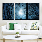 Miico Hand Painted Three Combination Decorative Paintings Dark Clouds Wall Art For Home Decoration 