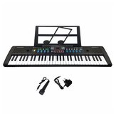 61 toetsen Digitaal toetsenbord Elektronische piano Dubbelhoorn Stereogeluid met microfoon Muziekstandaard voor kinderen